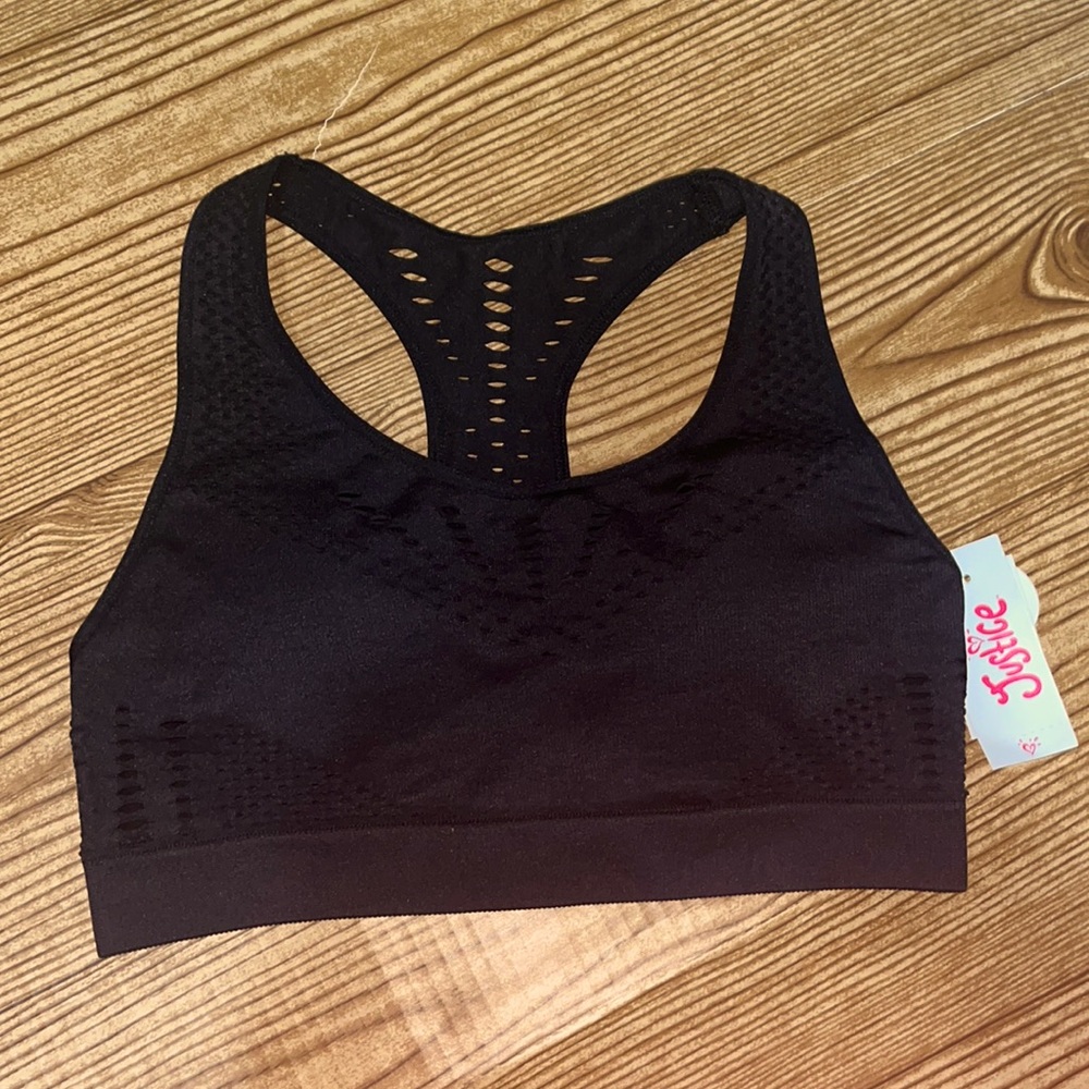 Girls Black Justice Sports Bra